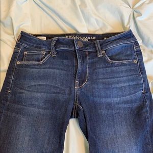 Straight leg dark wash jeans
